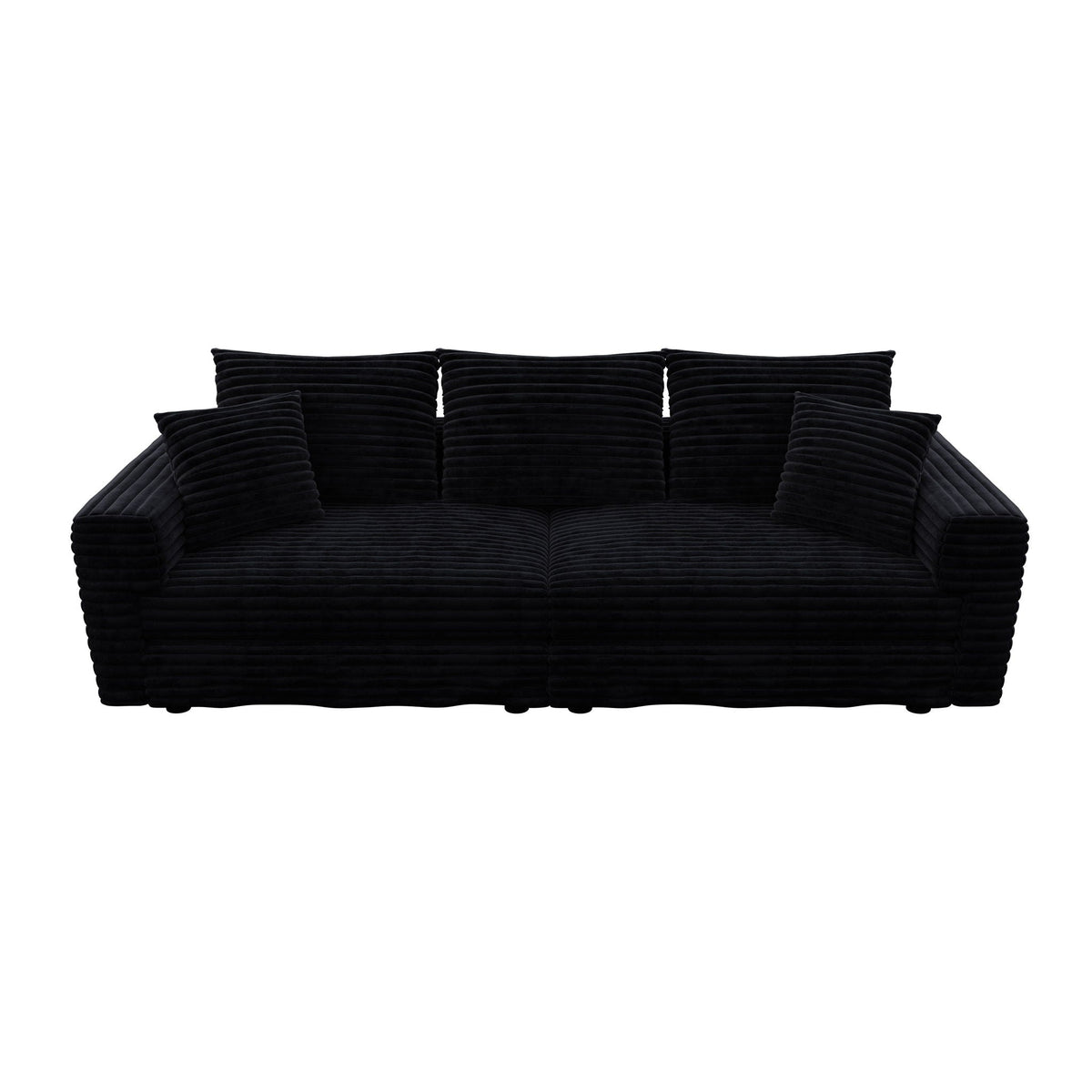 Modern Upholstered Sofa with Deep Cushions - Multiple Sizes & Colors