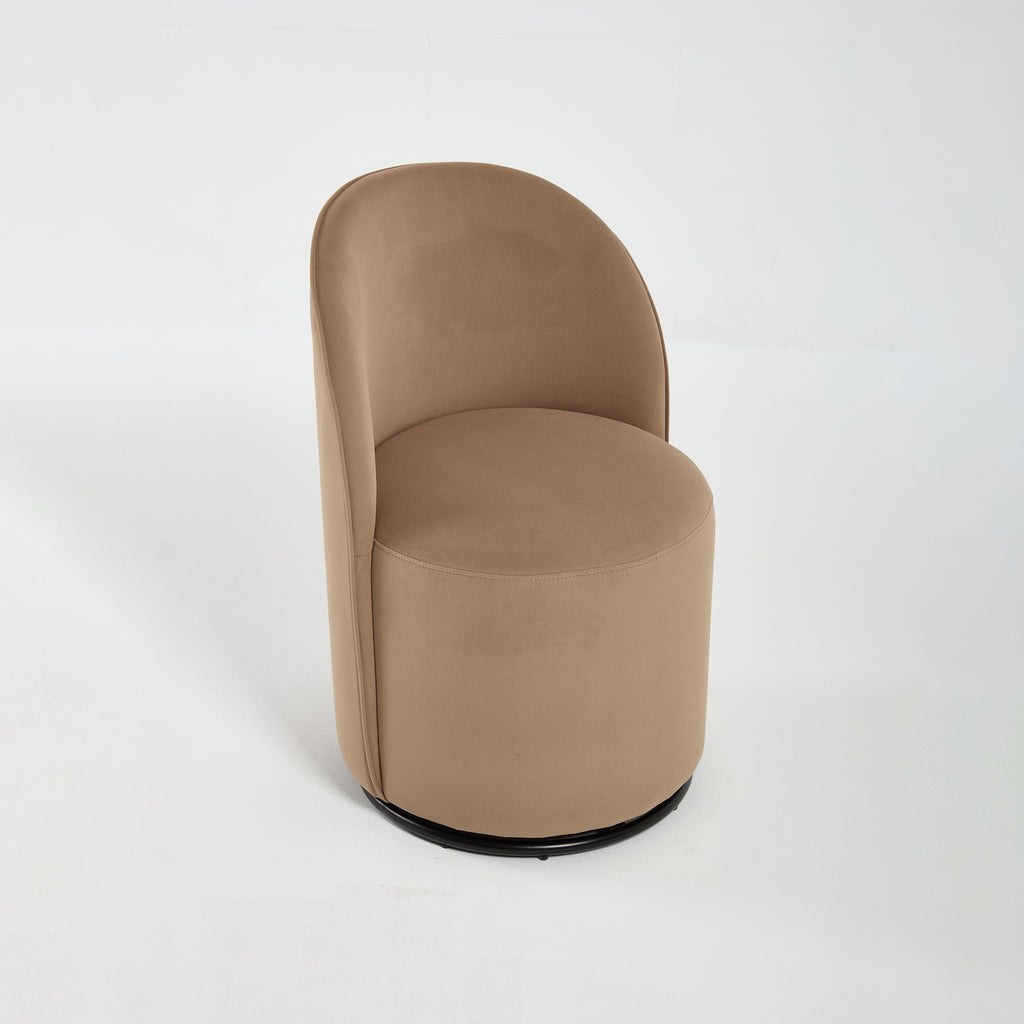 360 Degree Swivel Armless Dining Barrel Chair with Stain-Resistant Upholstery - Multiple Colors