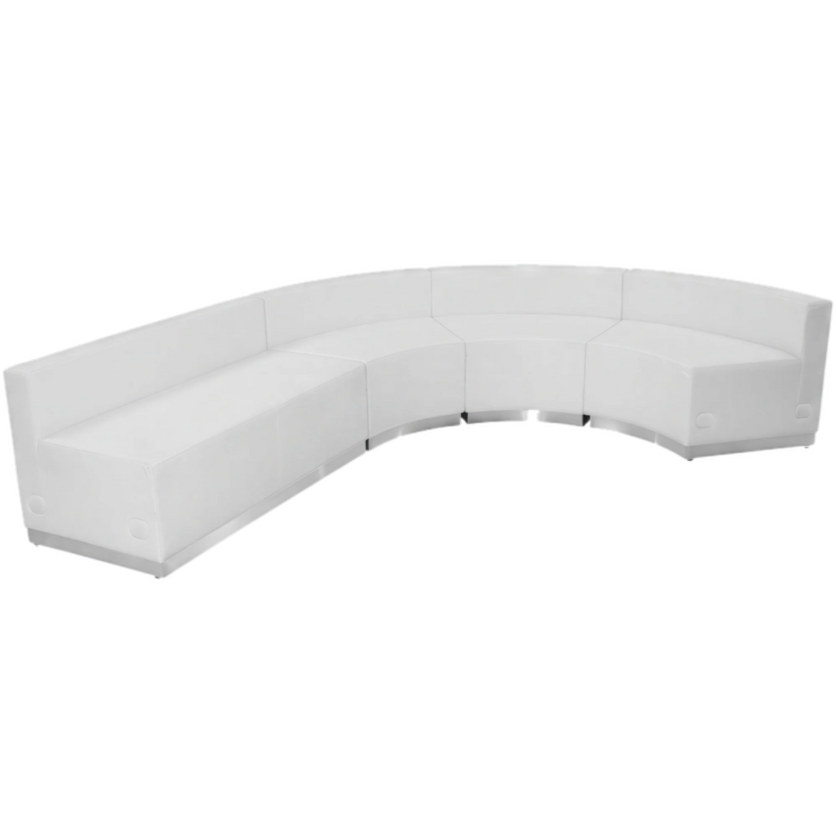 Flash Furniture Hercules - Alon ZB-803-760-SET-WH-GG Modular Reception Configuration, White LeatherSoft, 3 Chairs and Loveseat