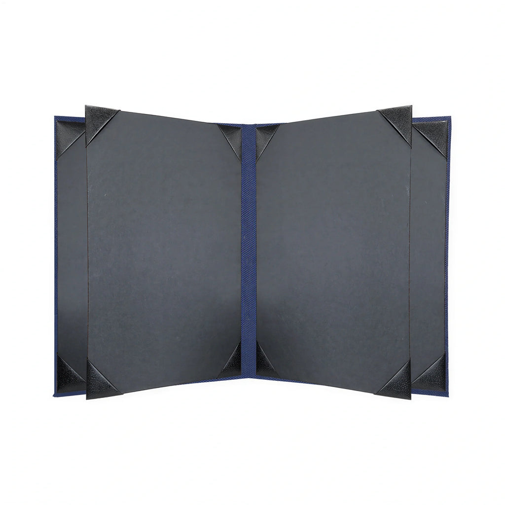 Risch LINEN-6V 8.5X14 Single Vinyl Hardback Menu Cover, 8-1/2 x 14 in, 6-View Case of 25