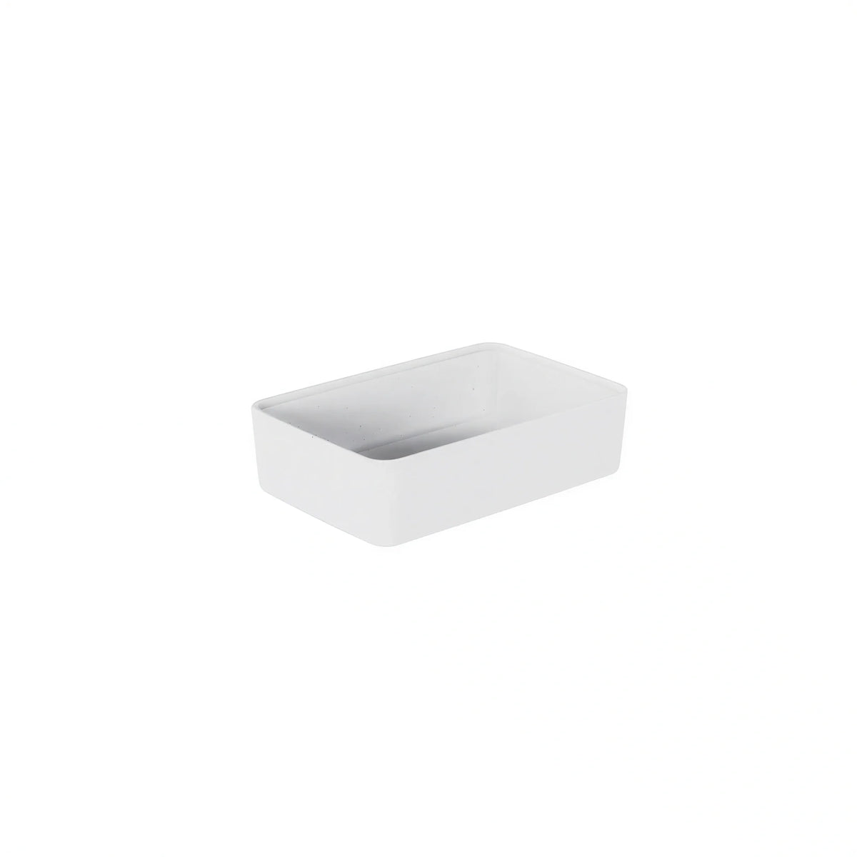 Global Tableware Collective Dalebrook, Kata DBTKTW4222 Rectangular Melamine Crock, 2 qt, Speckled White, 10-1/4" x 6-3/4" x 2-3/4"