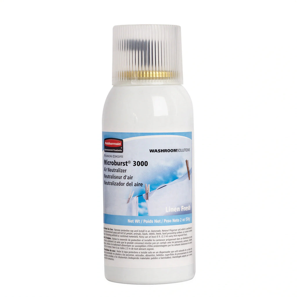 Rubbermaid Microburst FG4012551 Aerosol Air Neutralizer Refill, Linen Fresh Case of 12