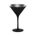 Global Tableware Collective Stolzle, Glisten Z14025EL097 Martini Glass, 8-1/2 oz, Lead Crystal, Matte Black & Silver Case of 2 Dozen