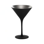Global Tableware Collective Stolzle, Glisten Z14025EL097 Martini Glass, 8-1/2 oz, Lead Crystal, Matte Black & Silver Case of 2 Dozen