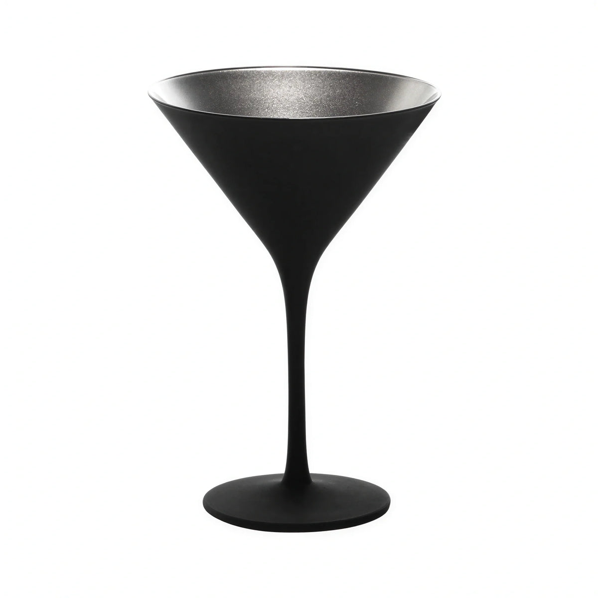 Global Tableware Collective Stolzle, Glisten Z14025EL097 Martini Glass, 8-1/2 oz, Lead Crystal, Matte Black & Silver Case of 2 Dozen