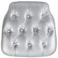 Flash Furniture SZ-TUFT-SIL-GG Chair Cushion, 15-3/4"W x 15-3/4"D x 1-1/2"H, Silver Vinyl, Tufted, for Chiavari Chairs