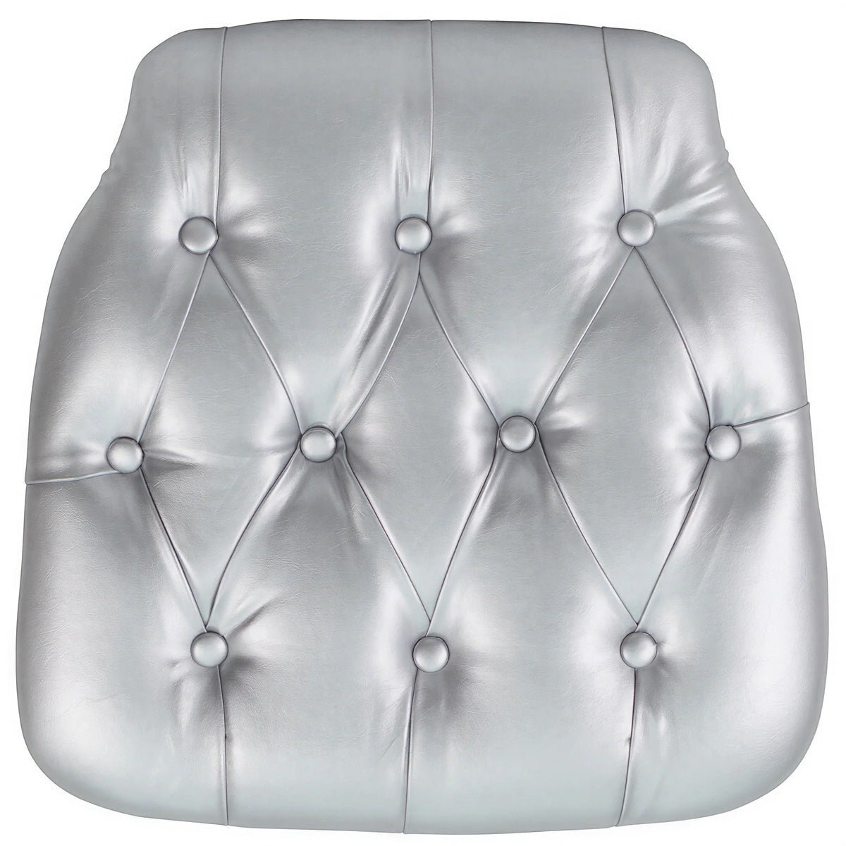 Flash Furniture SZ-TUFT-SIL-GG Chair Cushion, 15-3/4"W x 15-3/4"D x 1-1/2"H, Silver Vinyl, Tufted, for Chiavari Chairs