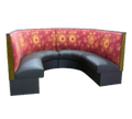 ATSMFG ATS AT&S-AHC-W42-3CH GR7 MFG 1/2-Circle Upholstered Corner Booth, 3-Channel Back, 42" High, Vinyl Kick Plate