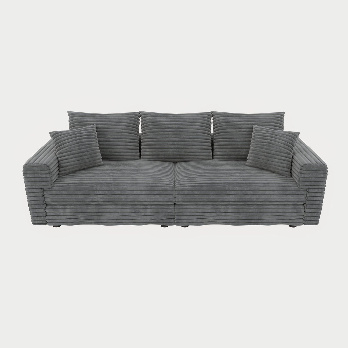 Modern Upholstered Sofa with Deep Cushions - Multiple Sizes & Colors