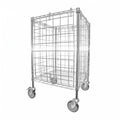 Tarrison TS-LDC2424C-KIT Linen Dump Cart, 24"W x 24"D x 40"H, Open Top, Enclosed Wire Shelf Bottom, 4 Swivel Casters (2 Braked)