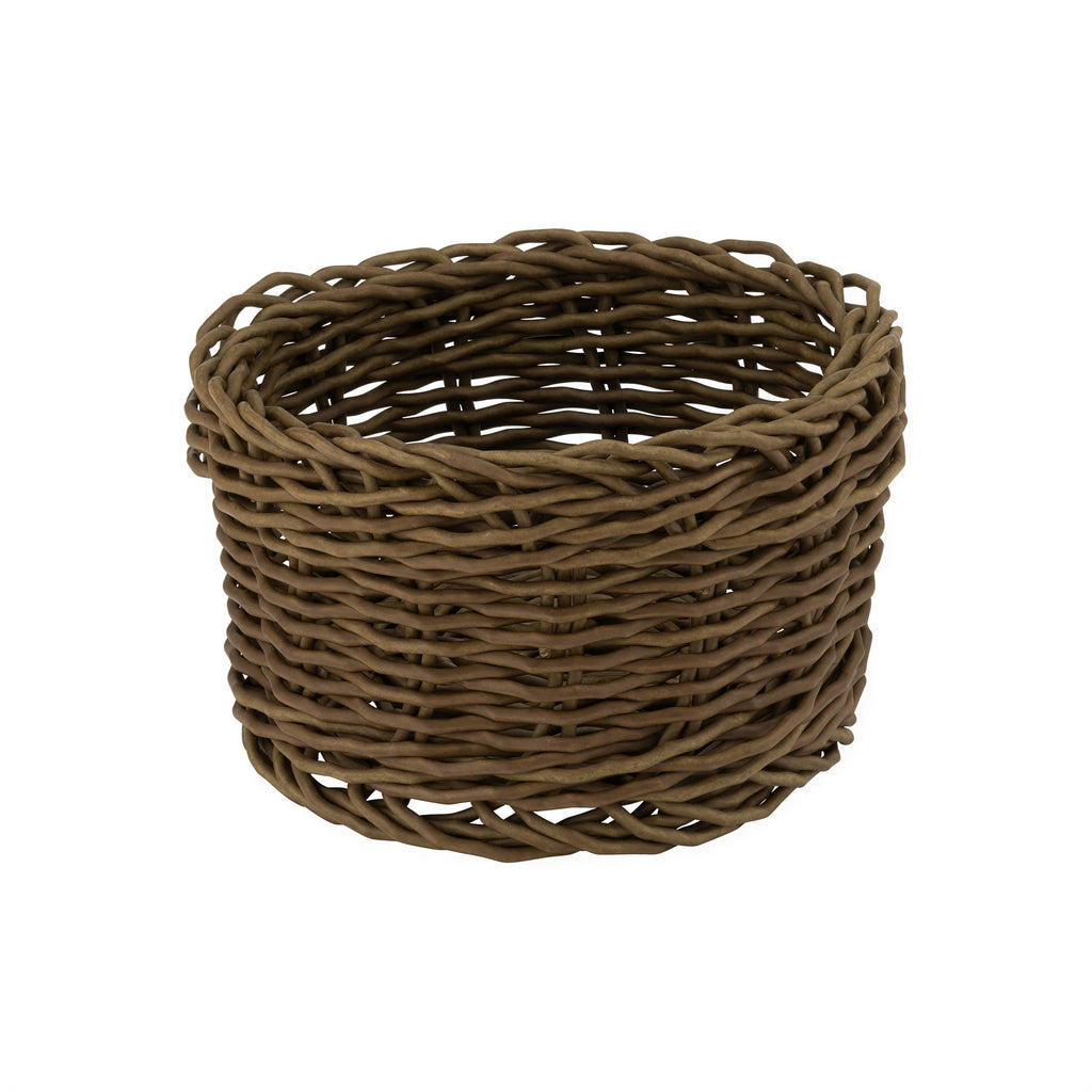 Global Tableware Collective Dalebrook, Willow DBW250 Round Brown Polywicker Fast Food Basket, 7-1/8 x 3-3/4 in.