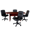 Flash Furniture Lake BLN-6GCMHGX000-BK-GG Oval Table and Chair Set, 72 x 35 x 29-1/2 in, Mahogany, 4 Black Mid-Back Chairs