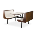 JustChair Contour CPLUS-1TU-WS-59 59" Single Wall Booth Table Unit with Laminated Bench Seats, Black Welded Steel Frame