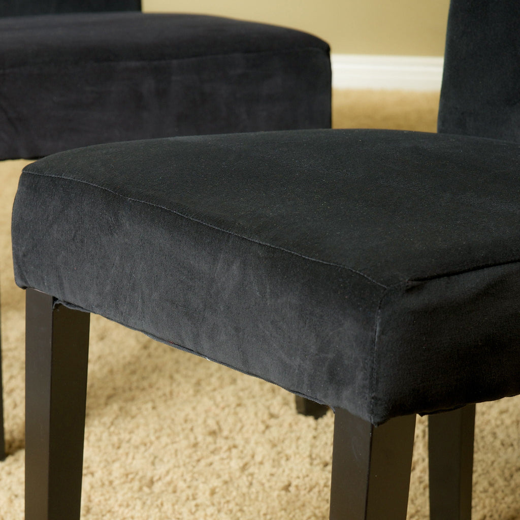 Black Velvet Dining Chair with Tufted Design - Charlotte