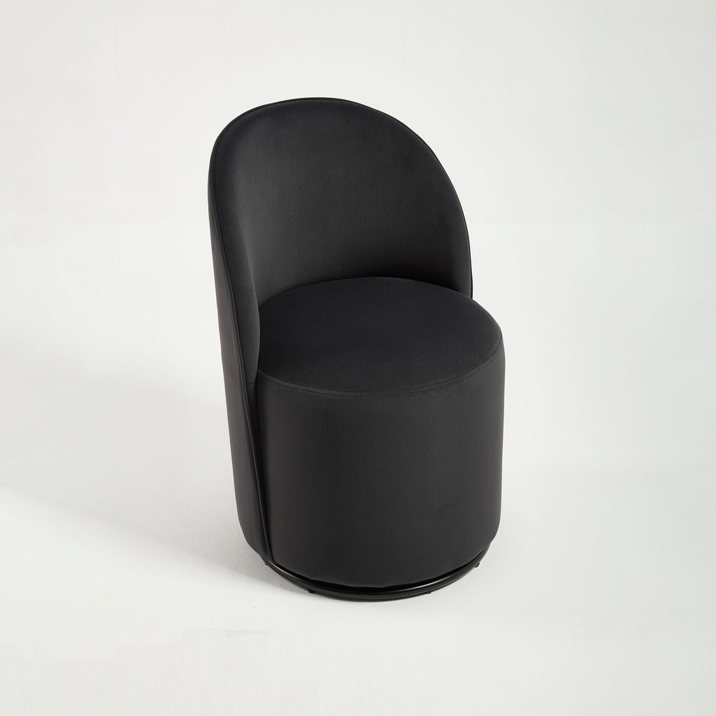 360 Degree Swivel Armless Dining Barrel Chair with Stain-Resistant Upholstery - Multiple Colors
