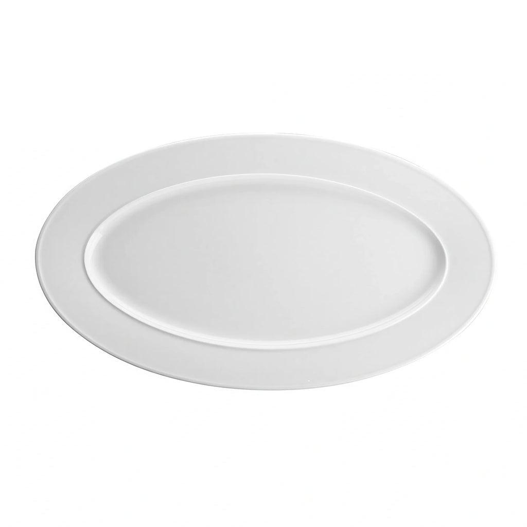 Global Tableware Collective G. Benedikt GBEXL30421 Oval Porcelain Plate, White, Flat Edge, 9-1/4" x 16-1/2"