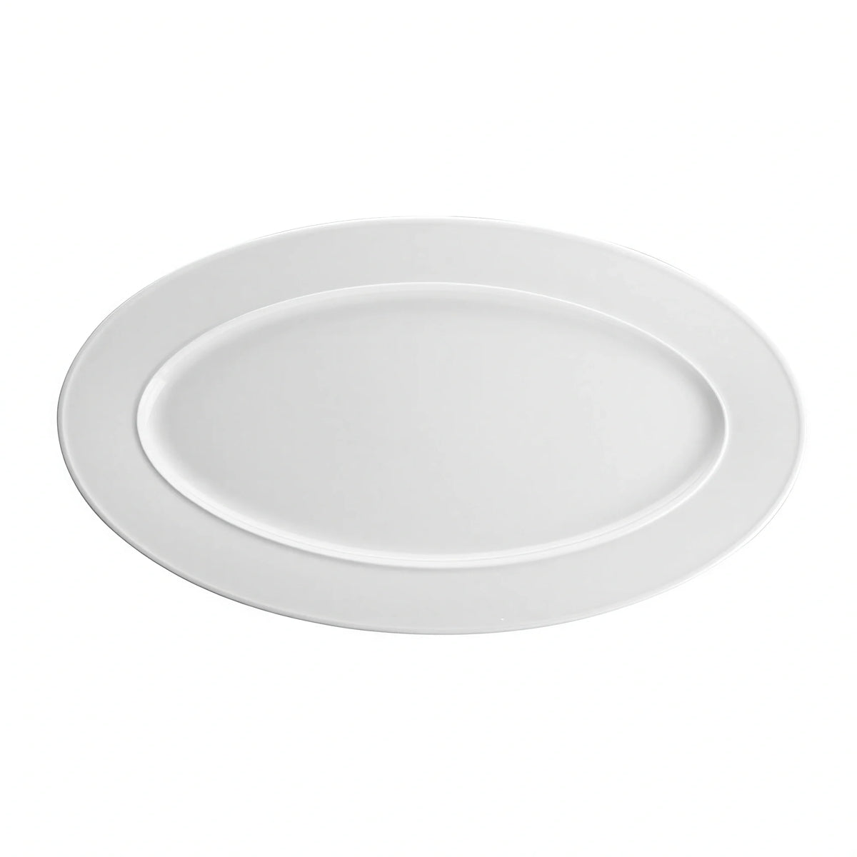 Global Tableware Collective G. Benedikt GBEXL30421 Oval Porcelain Plate, White, Flat Edge, 9-1/4" x 16-1/2"