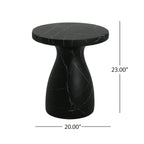 Lightweight Travertine Side Table with Weatherproof Finish – Black or Beige