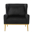 Elegant Curved Armrest Accent Armchair with Plush Foam Cushion - Green, Purple, Black, Beige