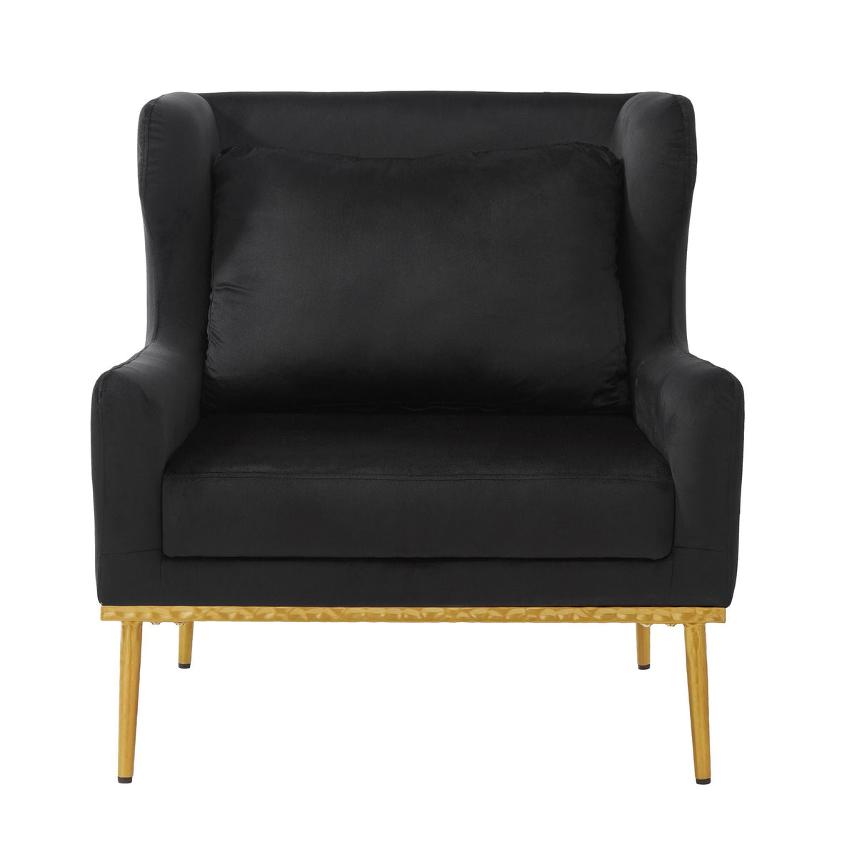 Elegant Curved Armrest Accent Armchair with Plush Foam Cushion - Green, Purple, Black, Beige