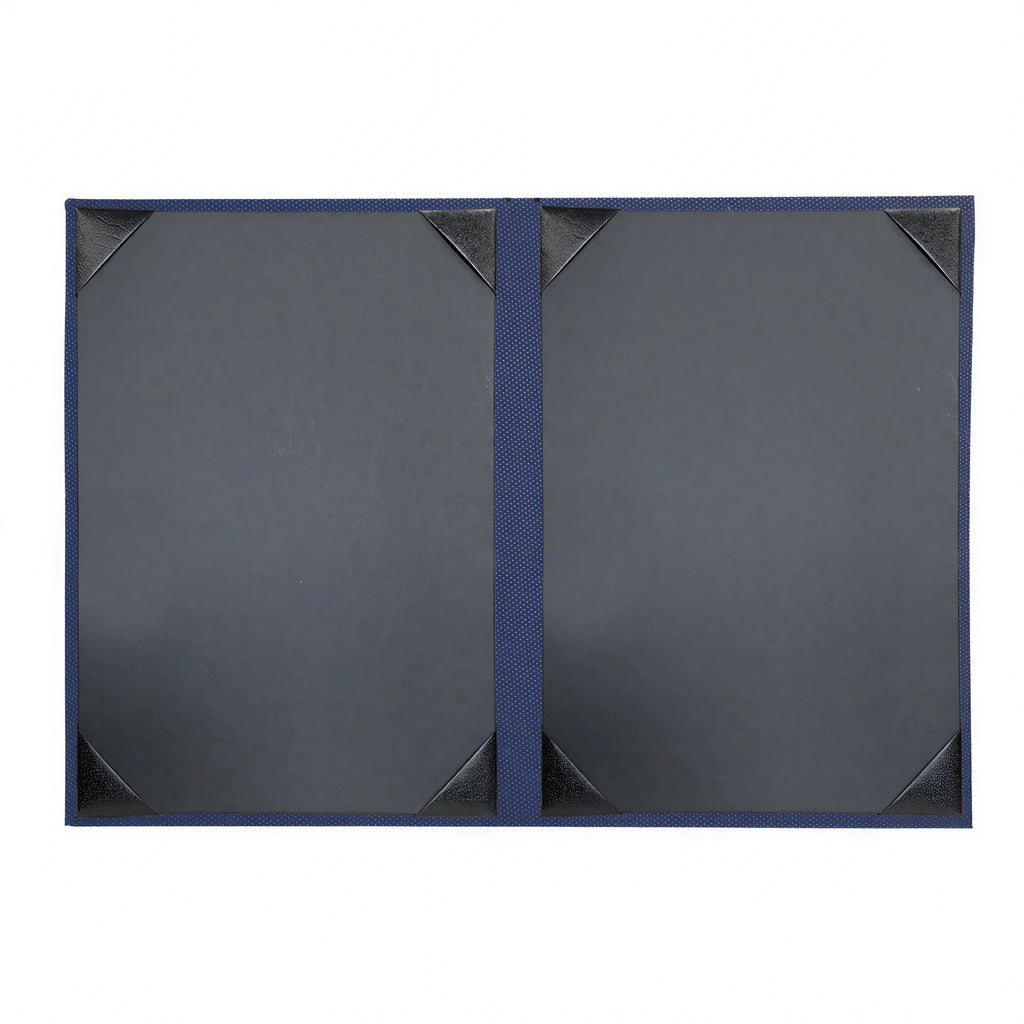Risch LINEN-2V 5.5X8.5 Vinyl Hardback Menu Cover, 5-1/2" x 8-1/2", 2-View Case of 25