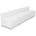 Flash Furniture Hercules - Alon ZB-803-680-SET-WH-GG Modular Reception Seating Set, White LeatherSoft, Loveseat and 2 Chairs