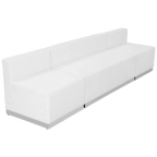 Flash Furniture Hercules - Alon ZB-803-680-SET-WH-GG Modular Reception Seating Set, White LeatherSoft, Loveseat and 2 Chairs
