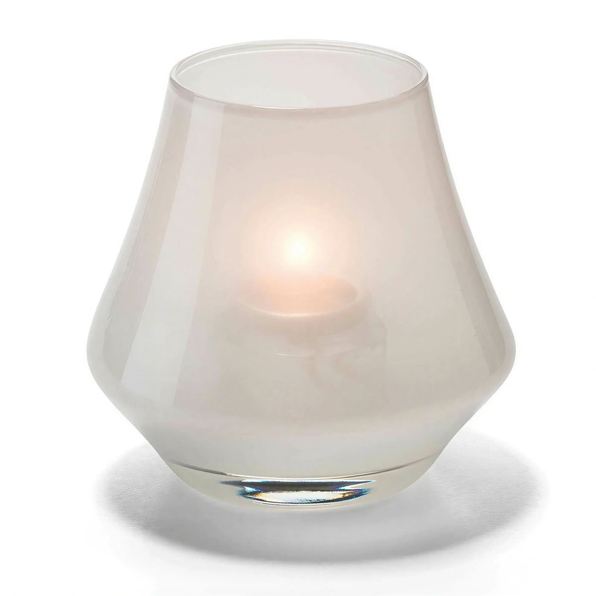 Hollowick/Steelite Chime 6955SL Glass Bell-Form Votive Lamp, Satin Linen, 3-1/2"H x 2-3/4" Dia, Fits HD8/HD15 Fuel Cells