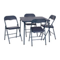 Flash Furniture JB-1-NV-GG Folding Card Table and Chair Set, 33-1/2-Inch Square, 4 Chairs, Navy Blue