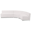 Flash Furniture Hercules - Alon ZB-803-750-SET-WH-GG Modular Reception Seating Set, 2 Concave Chairs and Loveseat, White LeatherSoft