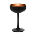 Global Tableware Collective Stolzle, Glisten Z2730008EL098 Champagne Coupe Saucer Glass, 8 oz, Lead Crystal, Matte Black & Copper Case of 2 Dozen