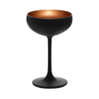 Global Tableware Collective Stolzle, Glisten Z2730008EL098 Champagne Coupe Saucer Glass, 8 oz, Lead Crystal, Matte Black & Copper Case of 2 Dozen