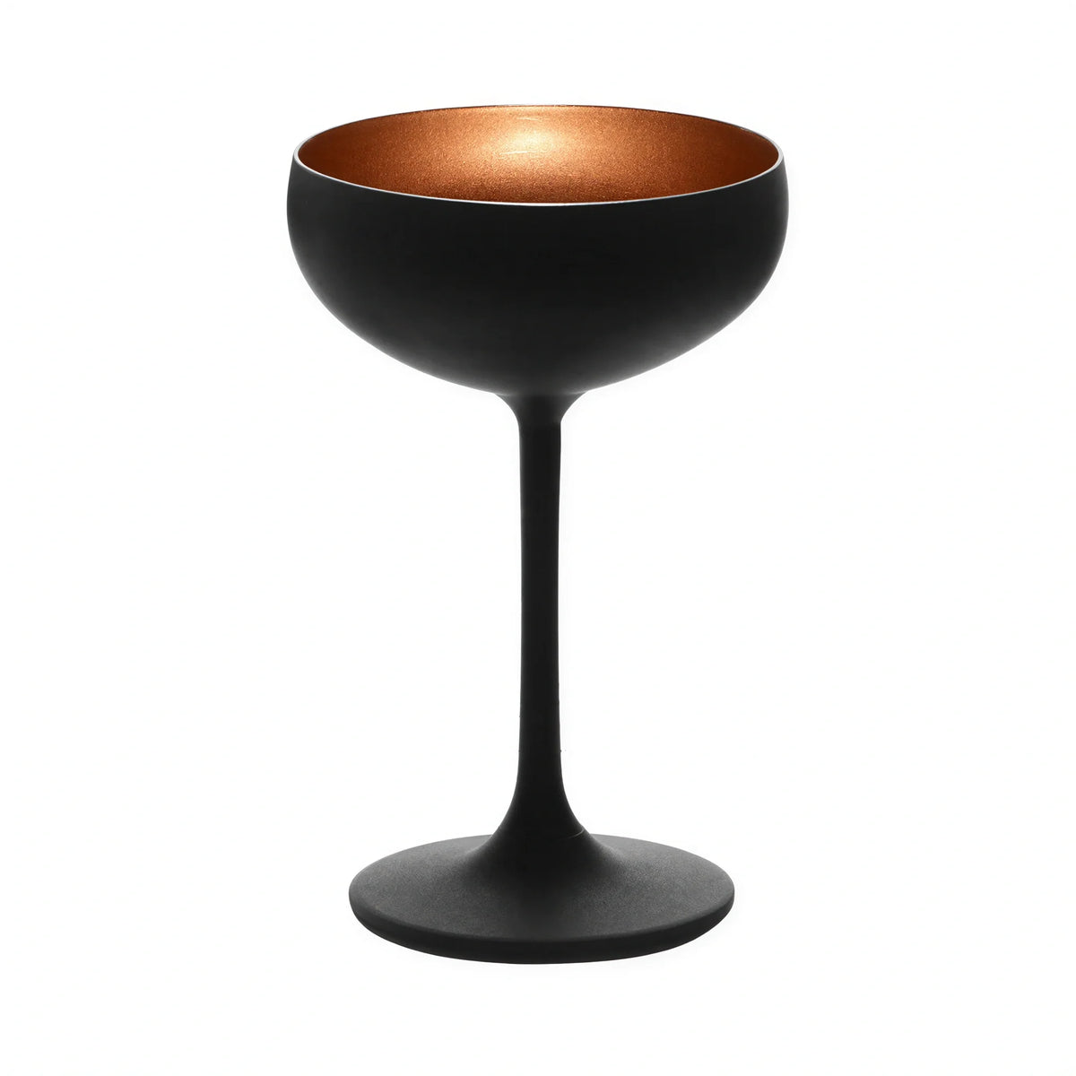 Global Tableware Collective Stolzle, Glisten Z2730008EL098 Champagne Coupe Saucer Glass, 8 oz, Lead Crystal, Matte Black & Copper Case of 2 Dozen