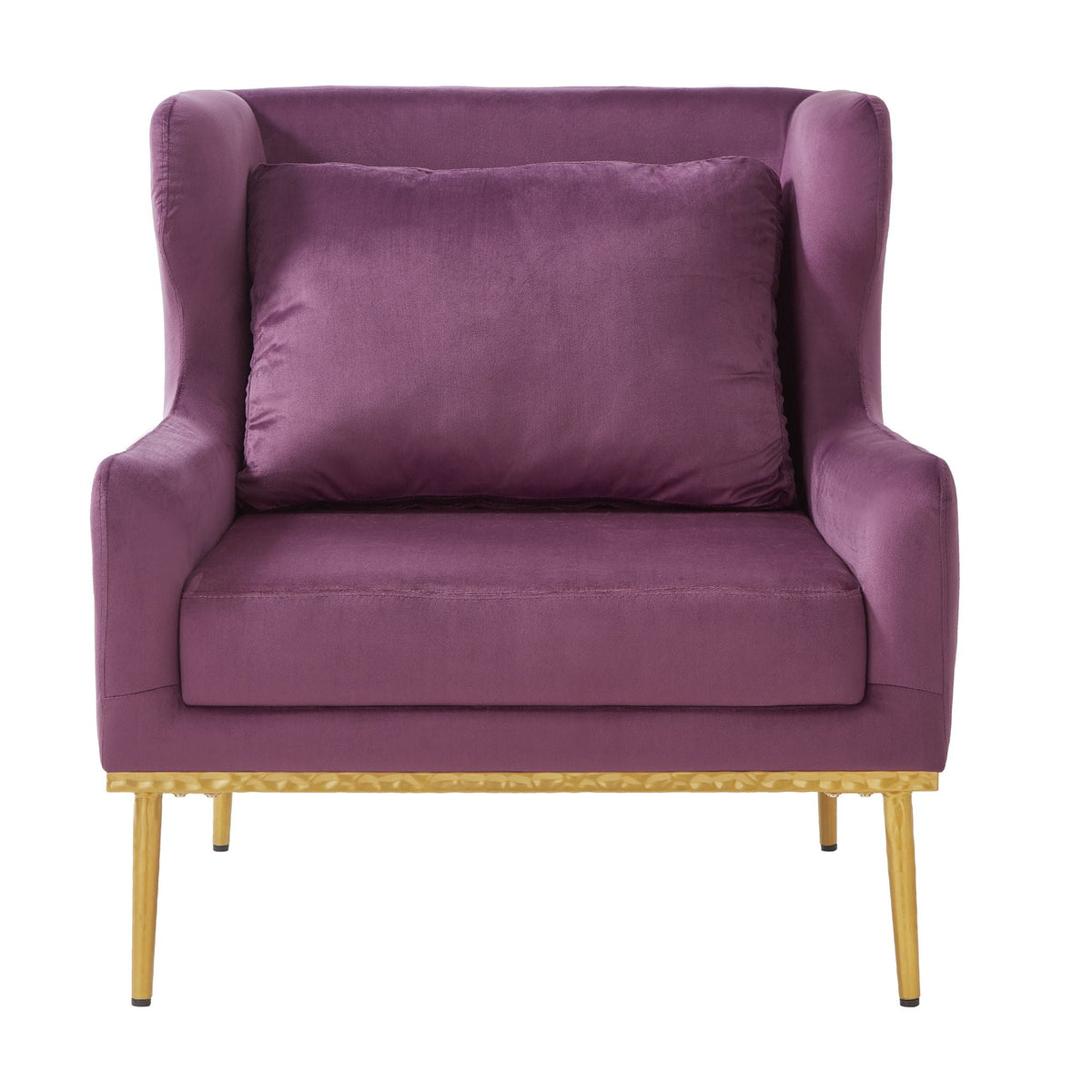 Elegant Curved Armrest Accent Armchair with Plush Foam Cushion - Green, Purple, Black, Beige