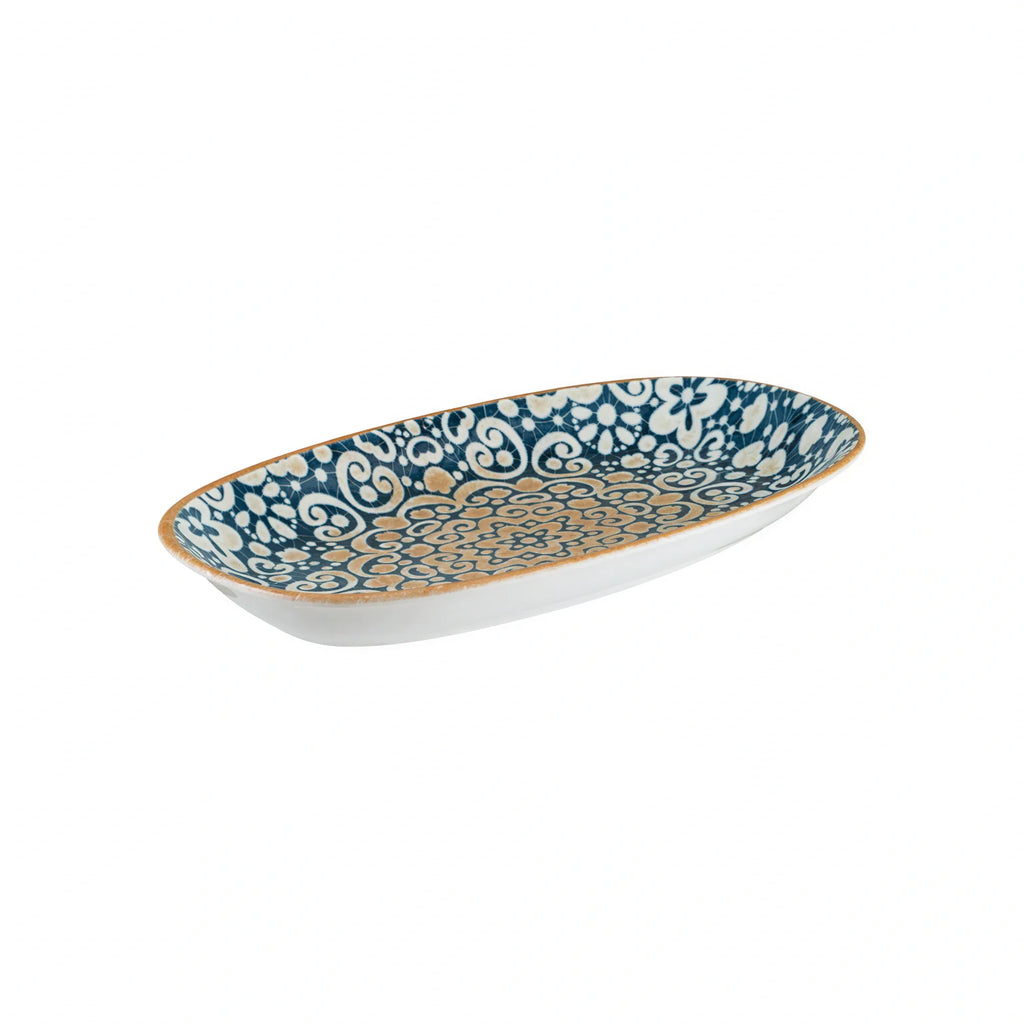 Global Tableware Collective Bonna, Gourmet BNALHGRM24OKY Porcelain Oval Plate, 9-1/2" x 5-5/8" x 1-1/4" 1 Dozen