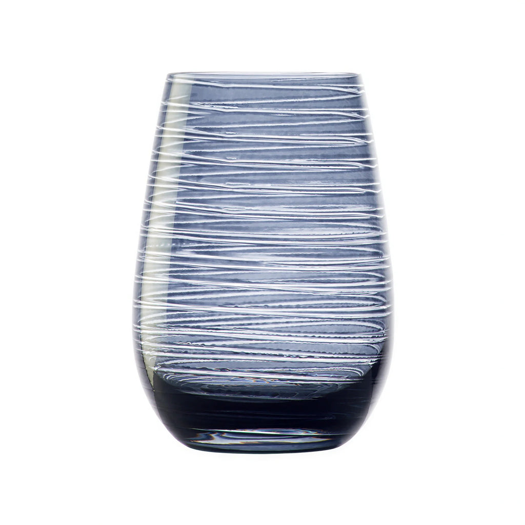 Global Tableware Collective Stolzle, Twister Z3520012TW051 Smoky Blue Twister Tumbler Glass, 16-1/2 oz., Crystalline Case of 2 Dozen