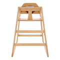 AllPoints Foodservice Parts & Supplies 186305 Hardwood Restaurant High Chair, 27-1/2" High, Natural Finish, with Safety Strap