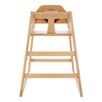 AllPoints Foodservice Parts & Supplies 186305 Hardwood Restaurant High Chair, 27-1/2" High, Natural Finish, with Safety Strap