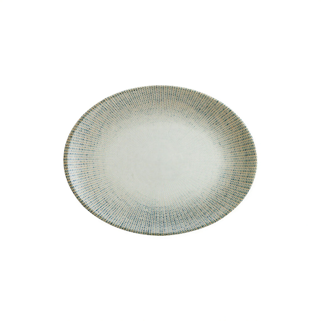 Global Tableware Collective Bonna, Moove BNSMTSWYMOV25OV Porcelain Oval Plate, Flat Edge, 9-5/8" x 7-5/8" 1 Dozen