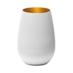 Global Tableware Collective Stolzle, Glisten Z3520012EL086 Stemless Crystalline Wine Glass, 16.5 oz, Matte White & Gold Case of 2 Dozen