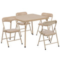 Flash Furniture JB-9-KID-TN-GG Kids' Square Folding Table and Chair Set, 24 x 24 x 20-1/4 in, Tan Vinyl, 4 Chairs