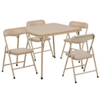Flash Furniture JB-9-KID-TN-GG Kids' Square Folding Table and Chair Set, 24 x 24 x 20-1/4 in, Tan Vinyl, 4 Chairs