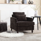 Modern Mid Century Wood Frame Armchair with Tufted Design - Multiple Colors