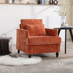 Modern Mid Century Wood Frame Armchair with Tufted Design - Multiple Colors