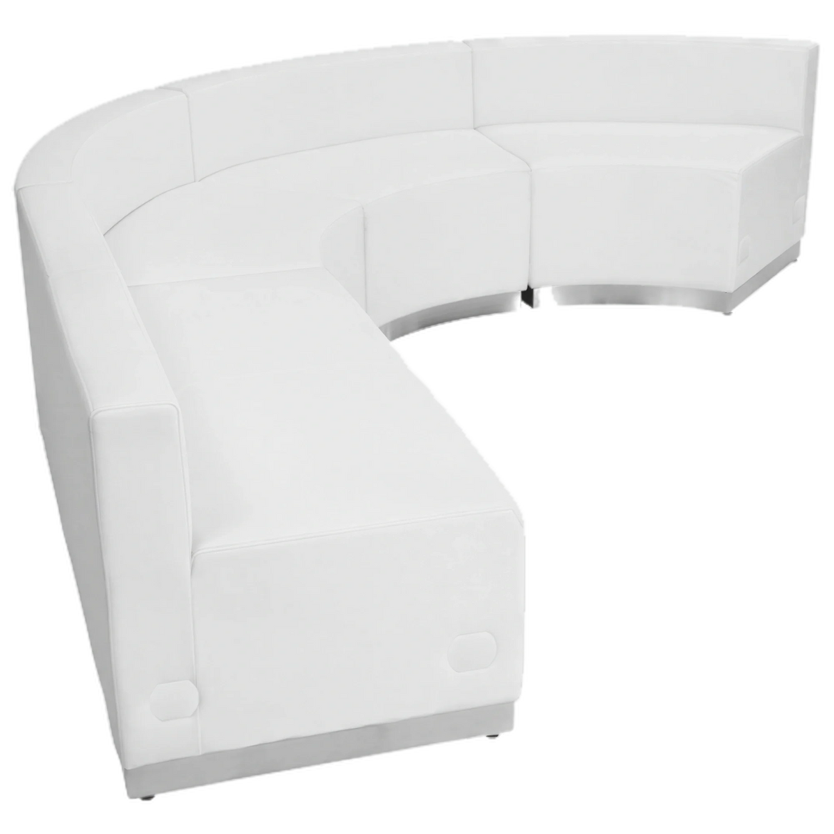 Flash Furniture Hercules - Alon ZB-803-760-SET-WH-GG Modular Reception Configuration, White LeatherSoft, 3 Chairs and Loveseat
