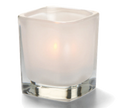 Hollowick/Steelite Tetra 6505SL Glass Satin Linen Votive Candle Holder, 3-1/2"H x 3" Square, Fits HD8, HD12 or HD15 Fuel Cells