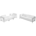 Flash Furniture Hercules - Imagination ZB-IMAG-SET15-WH-GG Modular Sofa, Two Lounge Chairs and Ottoman, White LeatherSoft Upholstery