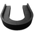 Flash Furniture Hercules - Alon ZB-803-530-SET-BK-GG Modular Reception Seating Configuration, Black Upholstery, 2 Chairs, 4 Concave Chairs, 2 Lovese