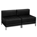 Flash Furniture Hercules - Imagination ZB-IMAG-MIDCH-2-GG Modular Black LeatherSoft Lounge Set with 2 Middle Chairs