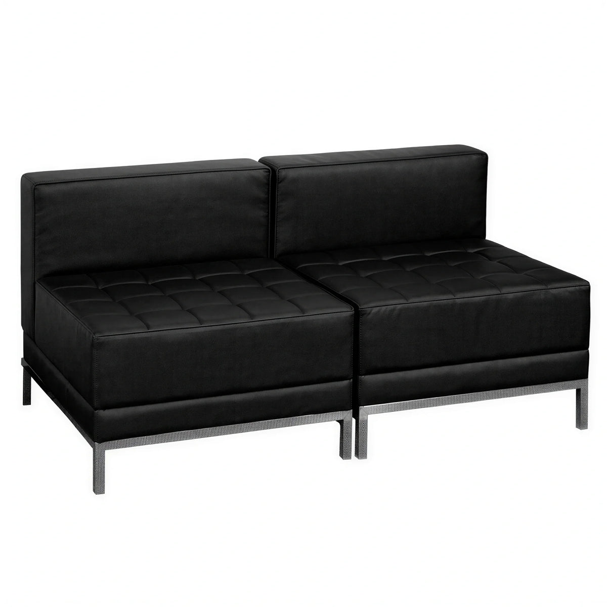 Flash Furniture Hercules - Imagination ZB-IMAG-MIDCH-2-GG Modular Black LeatherSoft Lounge Set with 2 Middle Chairs